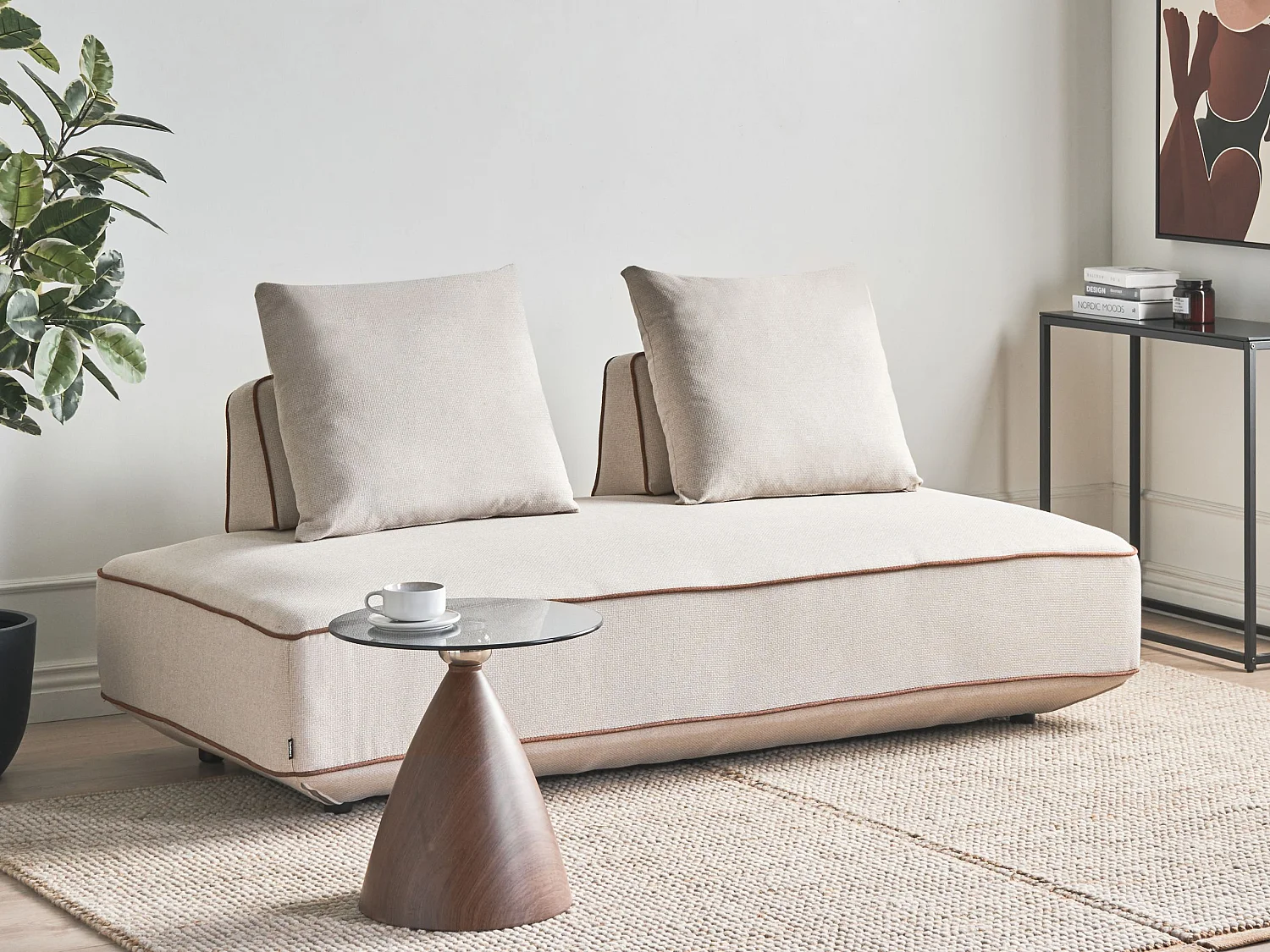 Chaise longue SEILLANS Tissu Beige clair