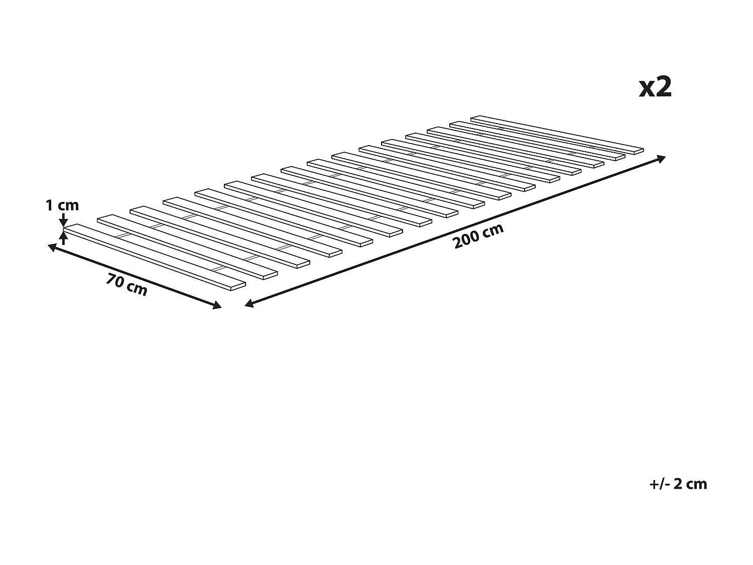 Sommier à lattes BLANZAC 140 x 200 cm
