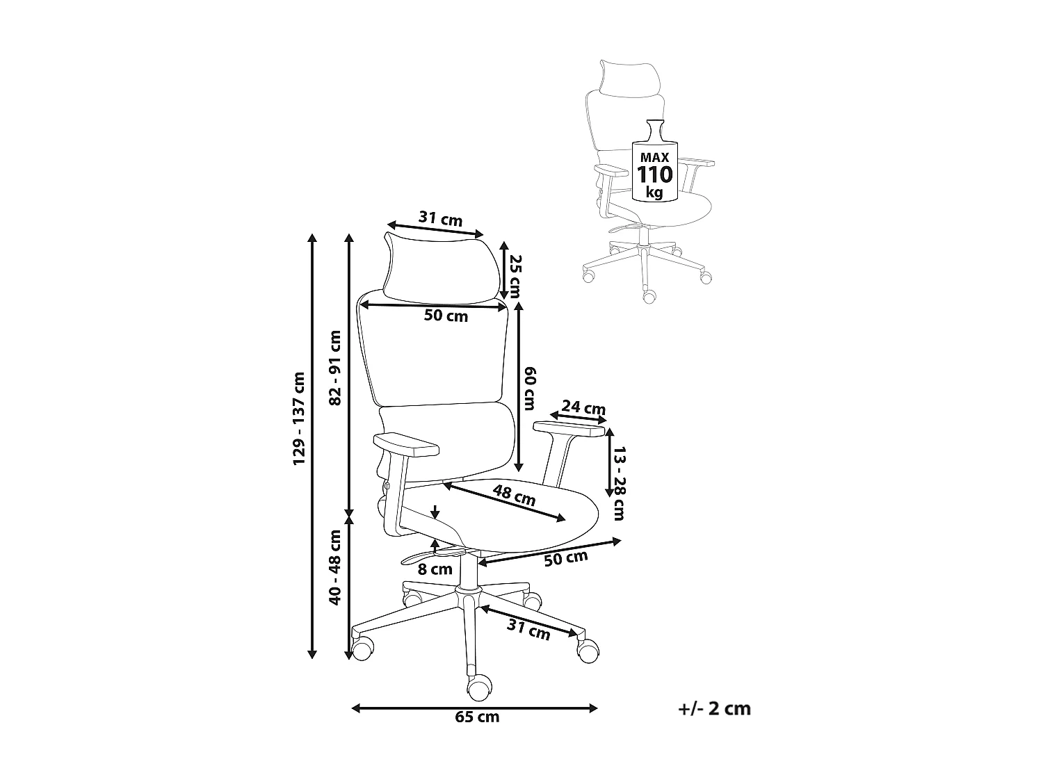 Fauteuil de bureau OMEGA Gris foncé