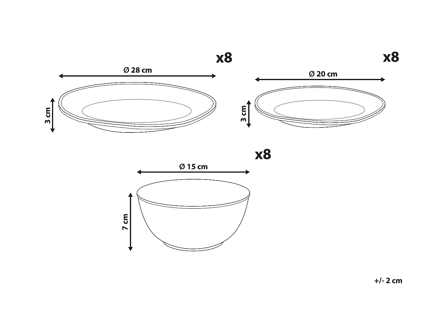 Set de 24 couverts de table CHERVIL Grès Beige clair