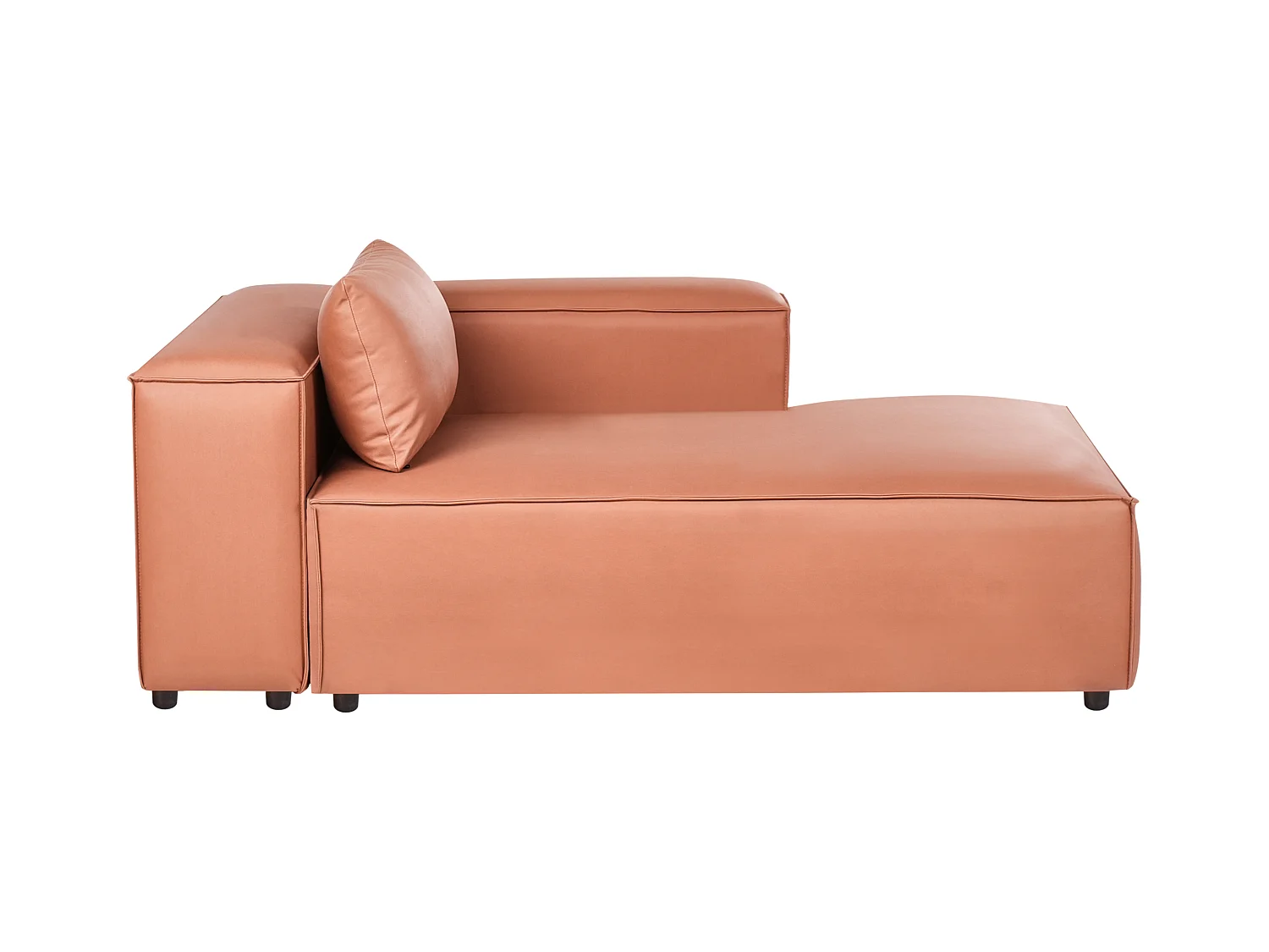 Chaise longue côté droite BRANDE Cuir PU Marron doré