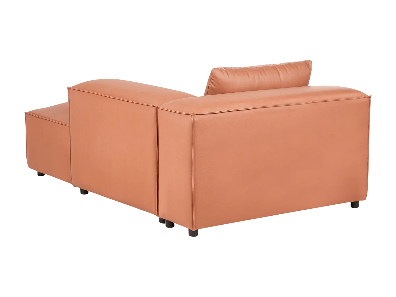 Chaise longue côté droite BRANDE Cuir PU Marron doré