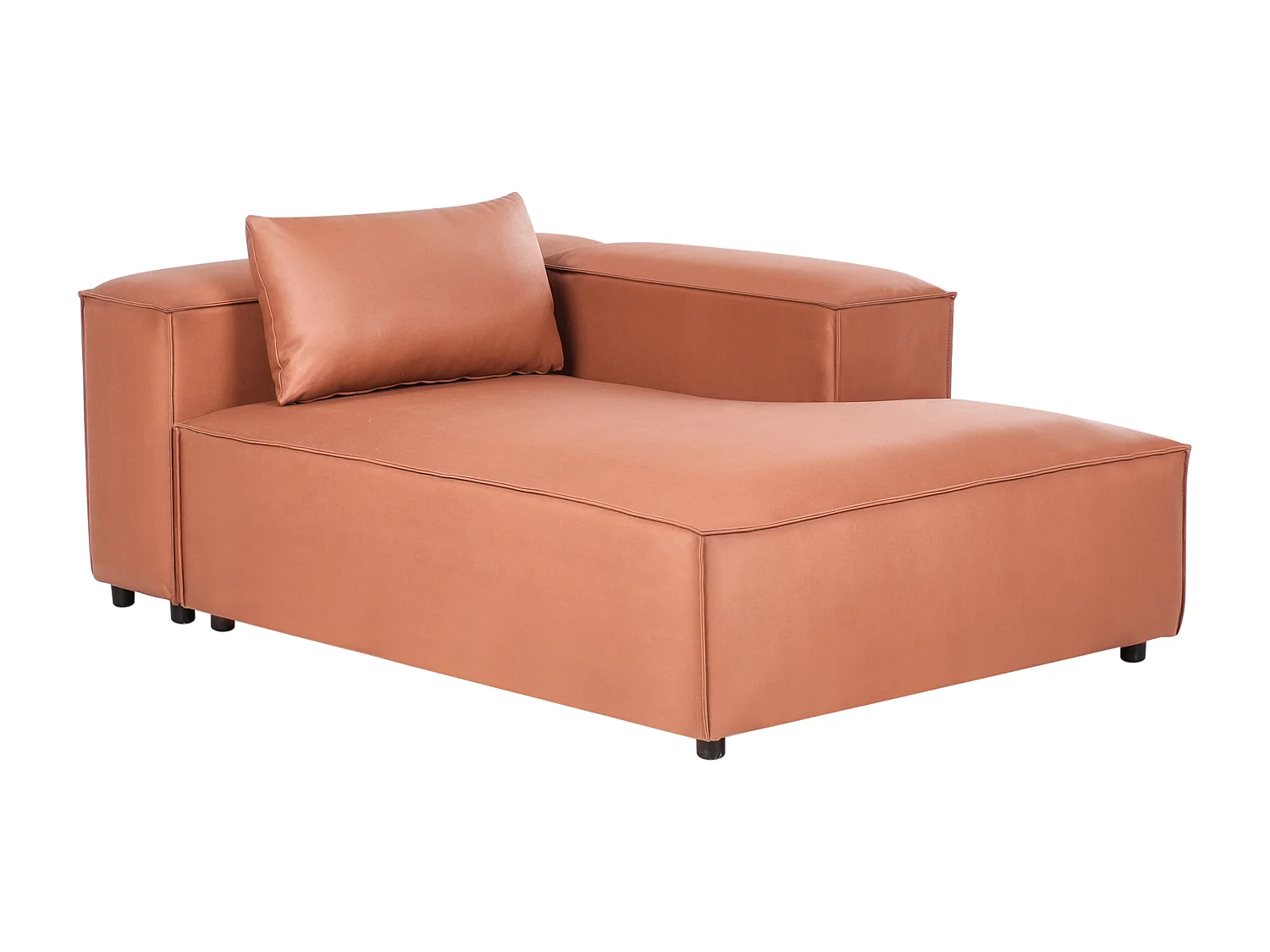 Chaise longue côté droite BRANDE Cuir PU Marron doré