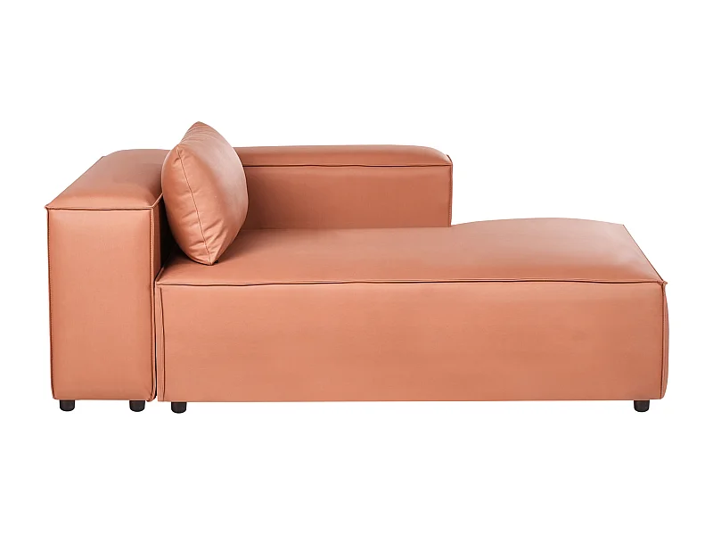 Chaise longue côté droite BRANDE Cuir PU Marron doré