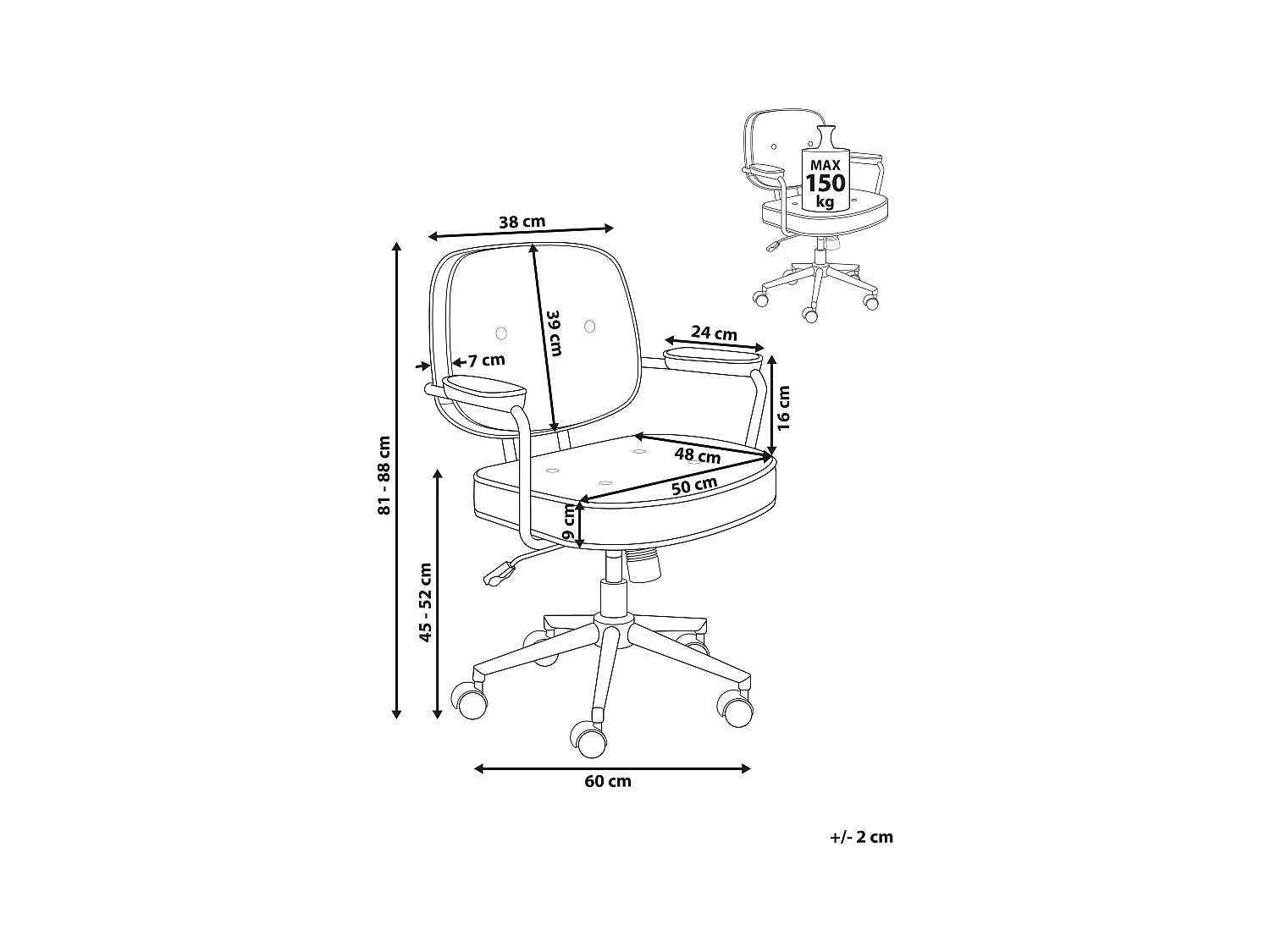Chaise de bureau PARAMUS Cuir PU Beige