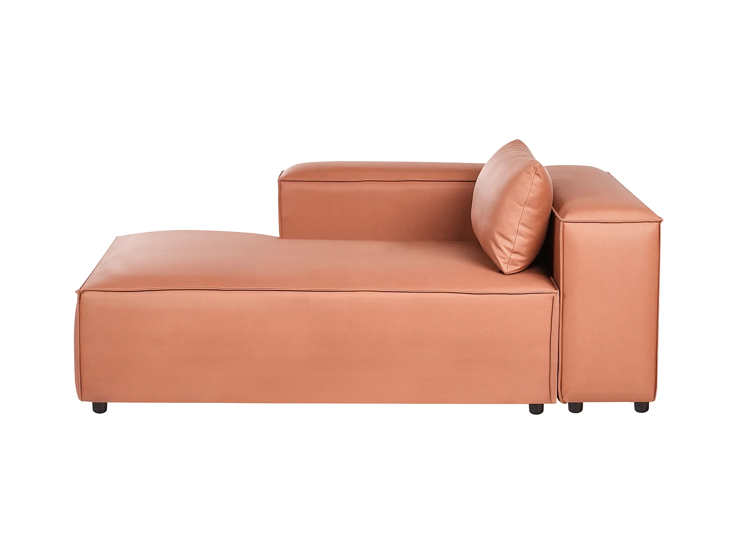 Chaise longue côté droit BRANDE Cuir PU Marron doré