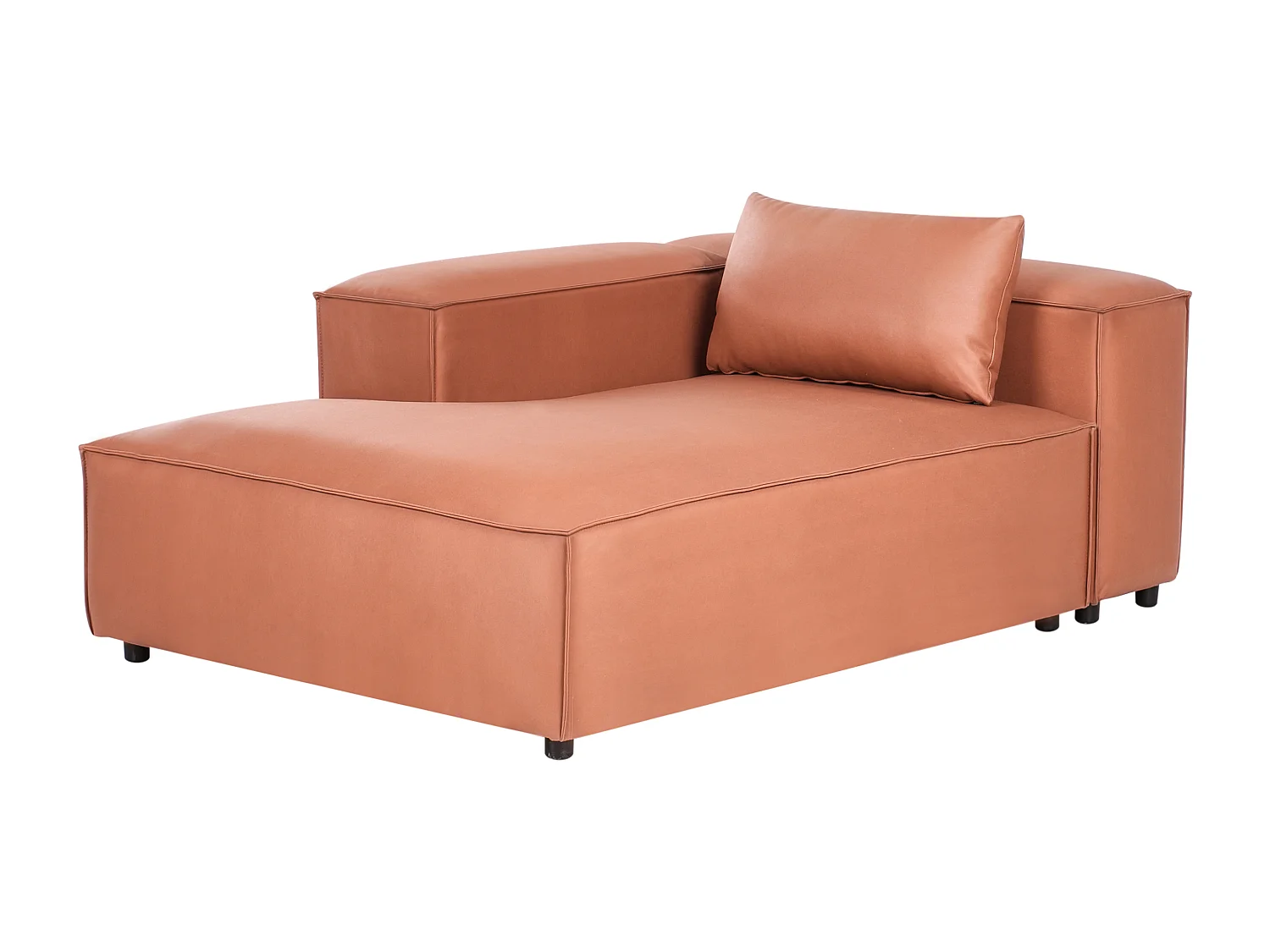 Chaise longue côté droit BRANDE Cuir PU Marron doré