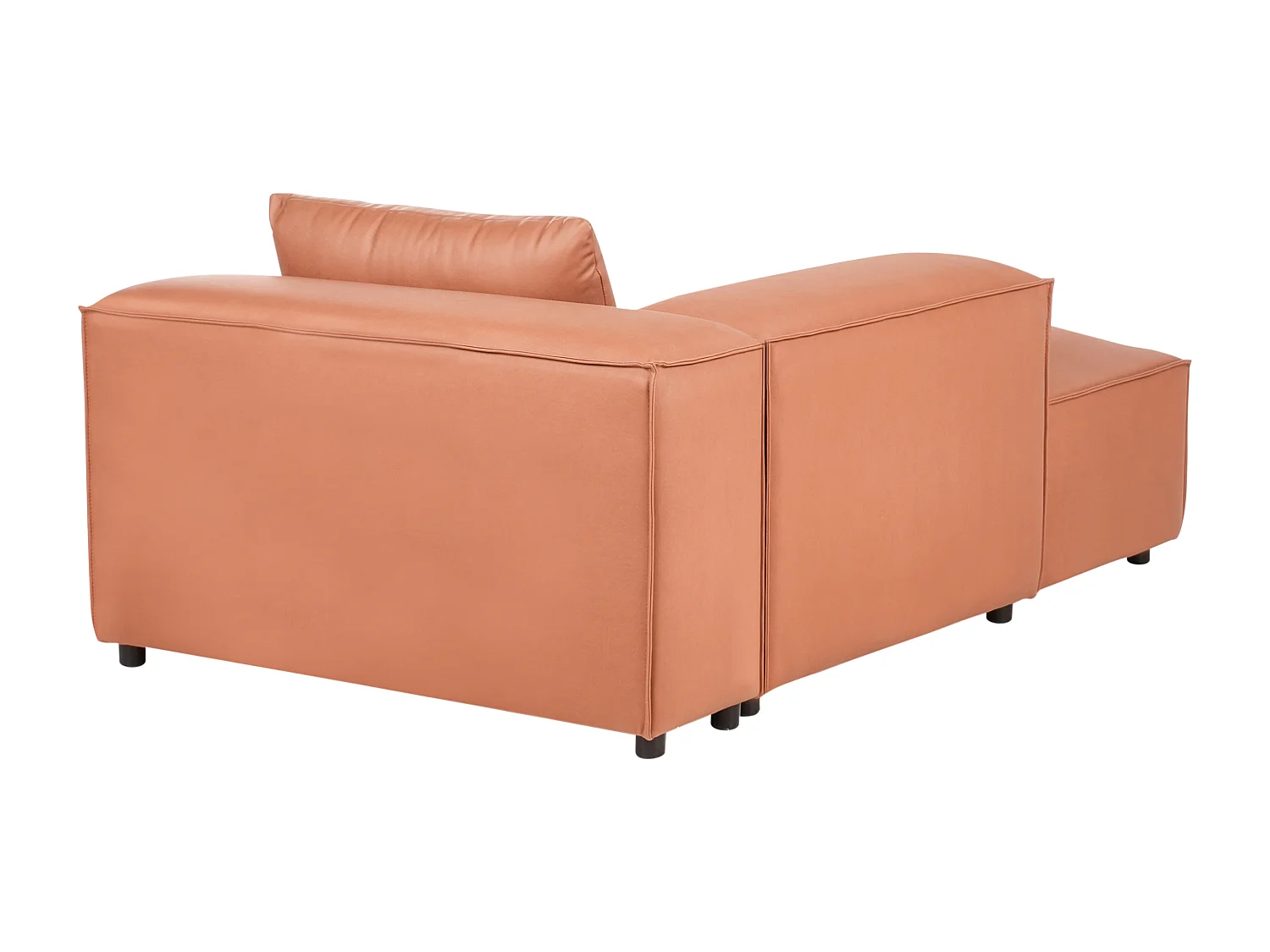 Chaise longue côté droit BRANDE Cuir PU Marron doré