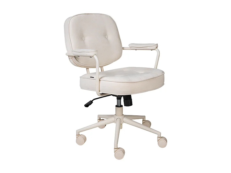 Chaise de bureau PARAMUS Tissu Blanc cassé