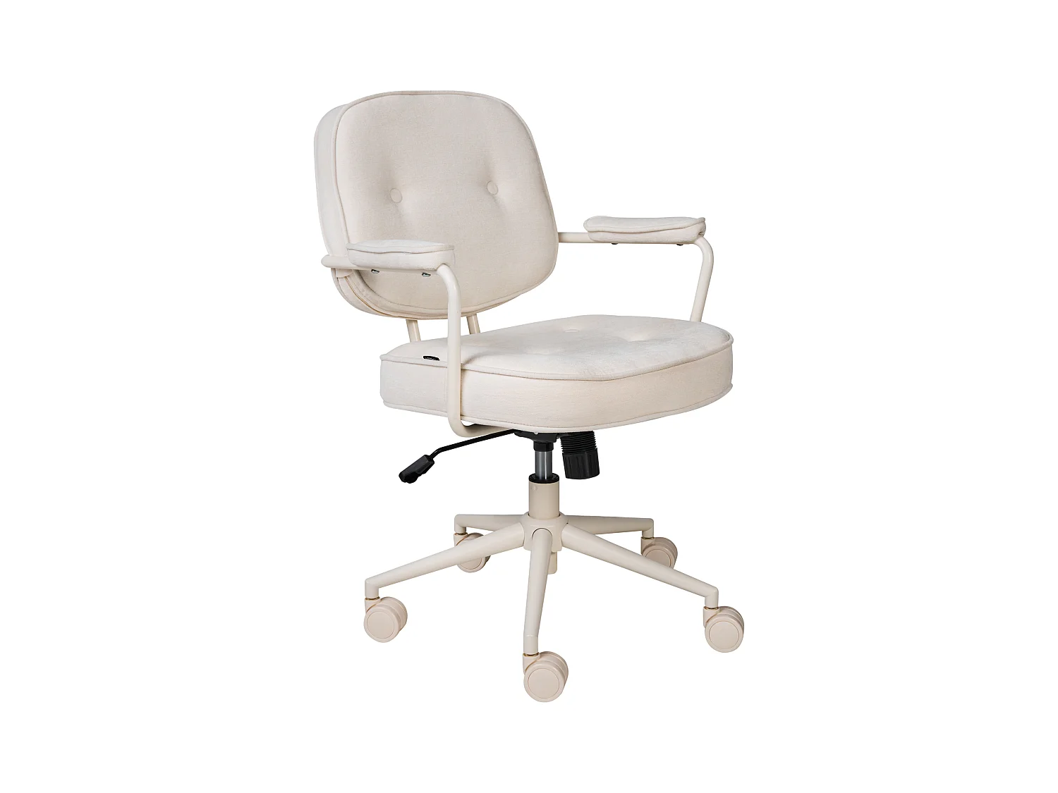Chaise de bureau PARAMUS Tissu Blanc cassé