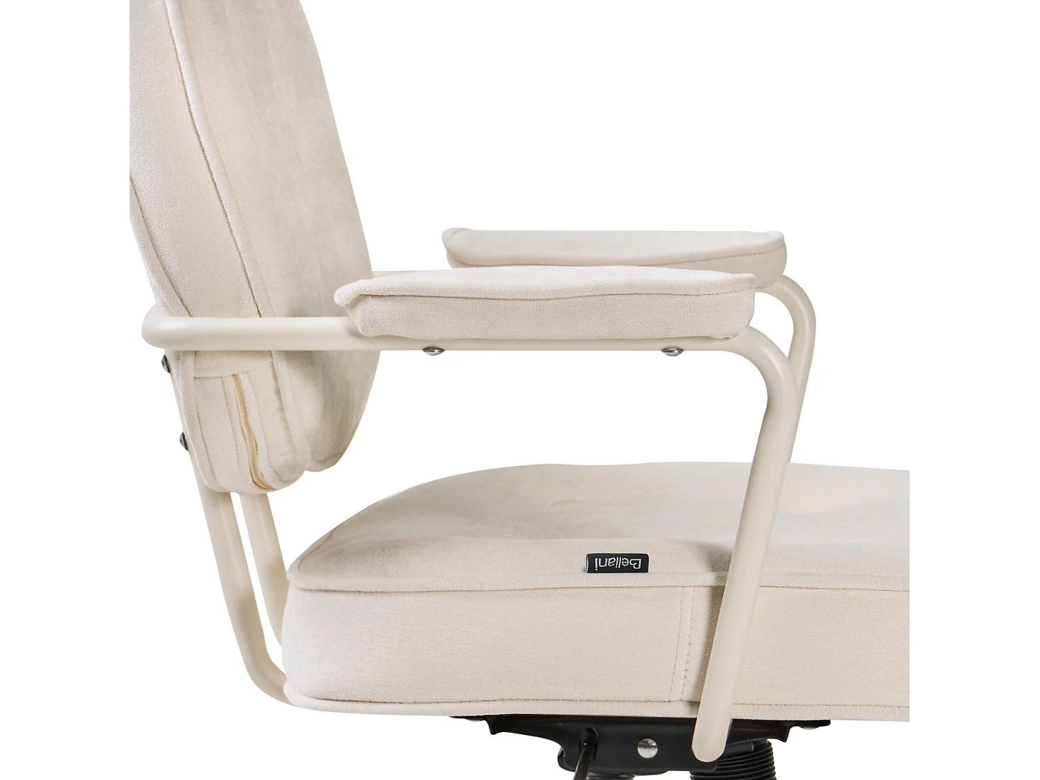 Chaise de bureau PARAMUS Tissu Blanc cassé