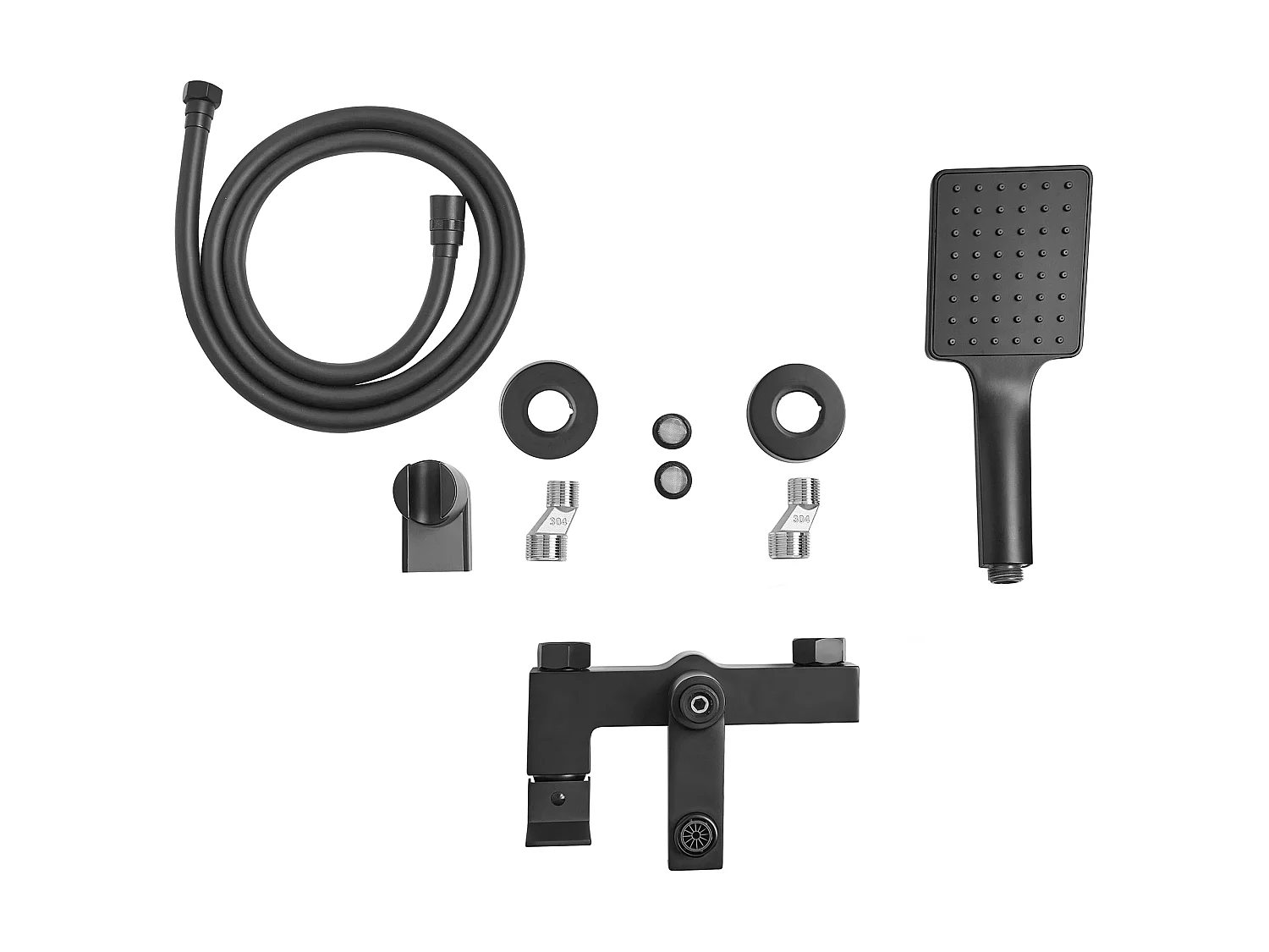 Wall Mounted Bath Shower Mixer Tap BALNEARIO Black
