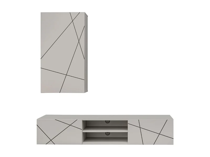 Composición mural DASH – Mueble para TV y caja mural – Acabado Cachemira