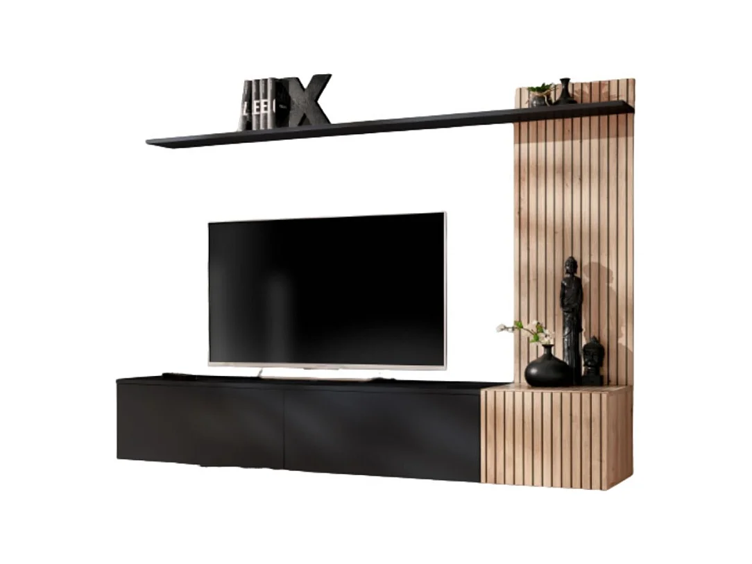 Composition murale LIPA – Meuble TV, étagère et panneau mural