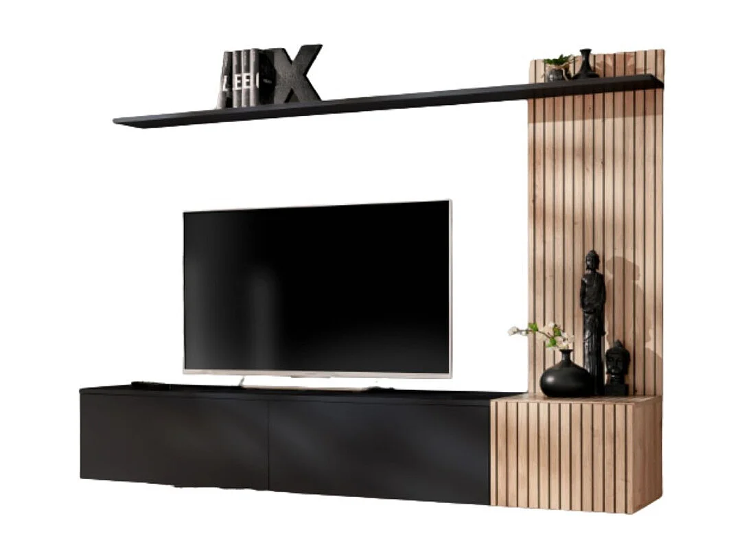 Composition murale LIPA – Meuble TV, étagère et panneau mural