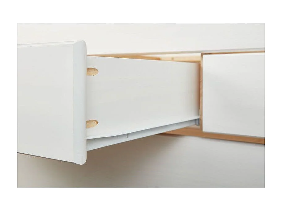 Lit Banquette en Bois 4 Tiroirs "Max" 90x200cm Blanc