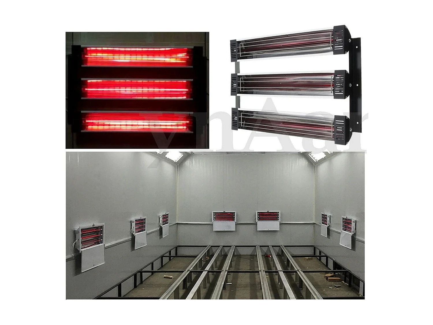 Uithardingslamp SucceBuy 2 Sets 3000W Infrarood Verfverwarmer Spuitcabinelamp voor Schilderen, Betrouwbaar en Efficiënt Drogen voor uw Projecten