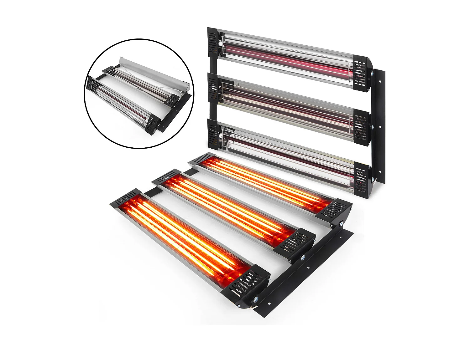 Uithardingslamp SucceBuy 2 Sets 3000W Infrarood Verfverwarmer Spuitcabinelamp voor Schilderen, Betrouwbaar en Efficiënt Drogen voor uw Projecten
