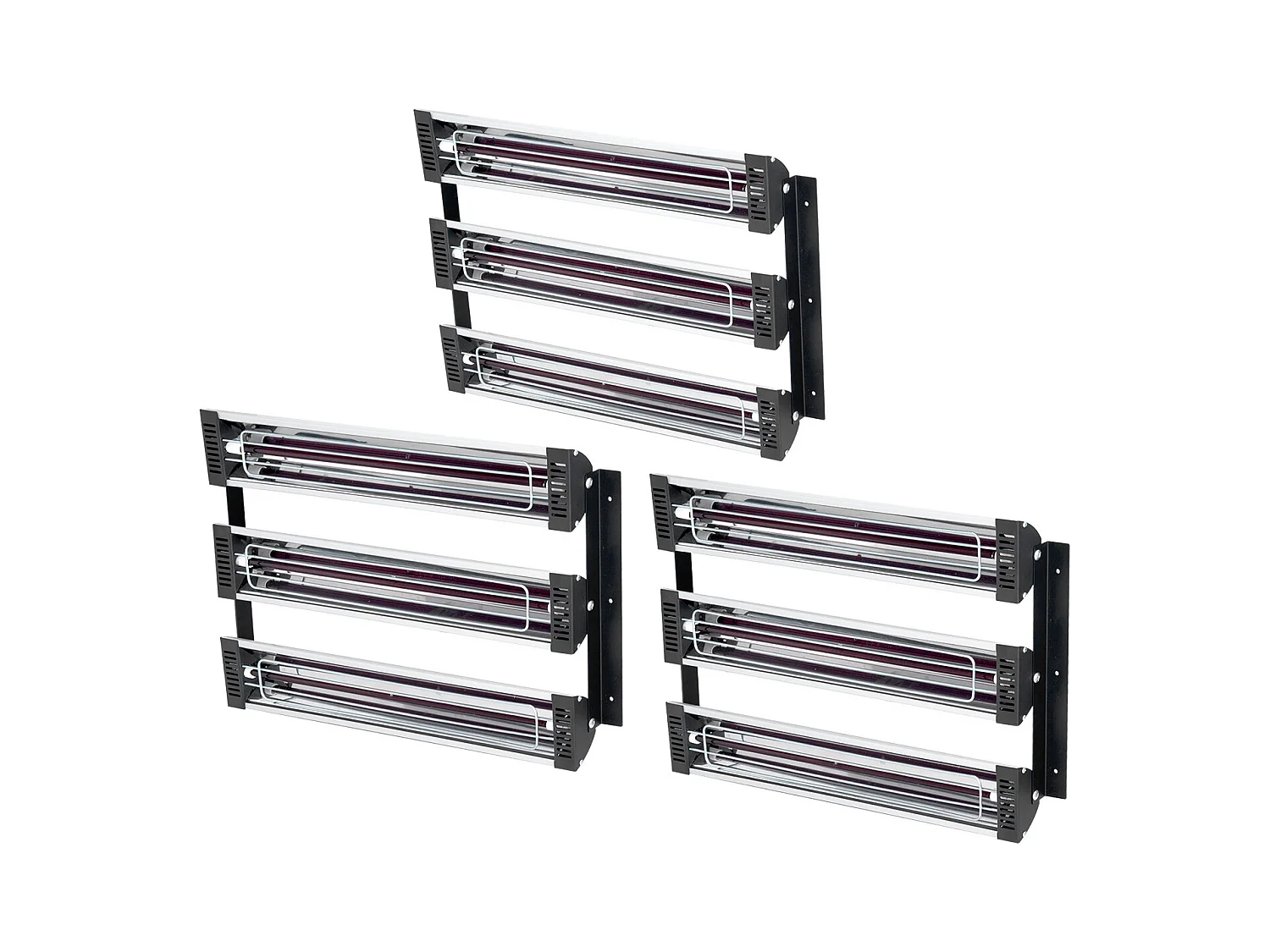 Lampe à Polymérisation SucceBuy 3x Radiateur de Séchage de Peinture Lampe Chauffante Infrarouge 3 kW