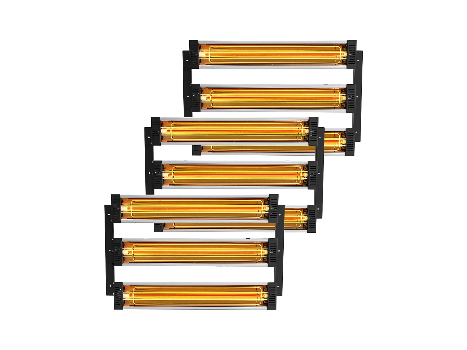 Lampe à Polymérisation SucceBuy 3x Radiateur de Séchage de Peinture Lampe Chauffante Infrarouge 3 kW