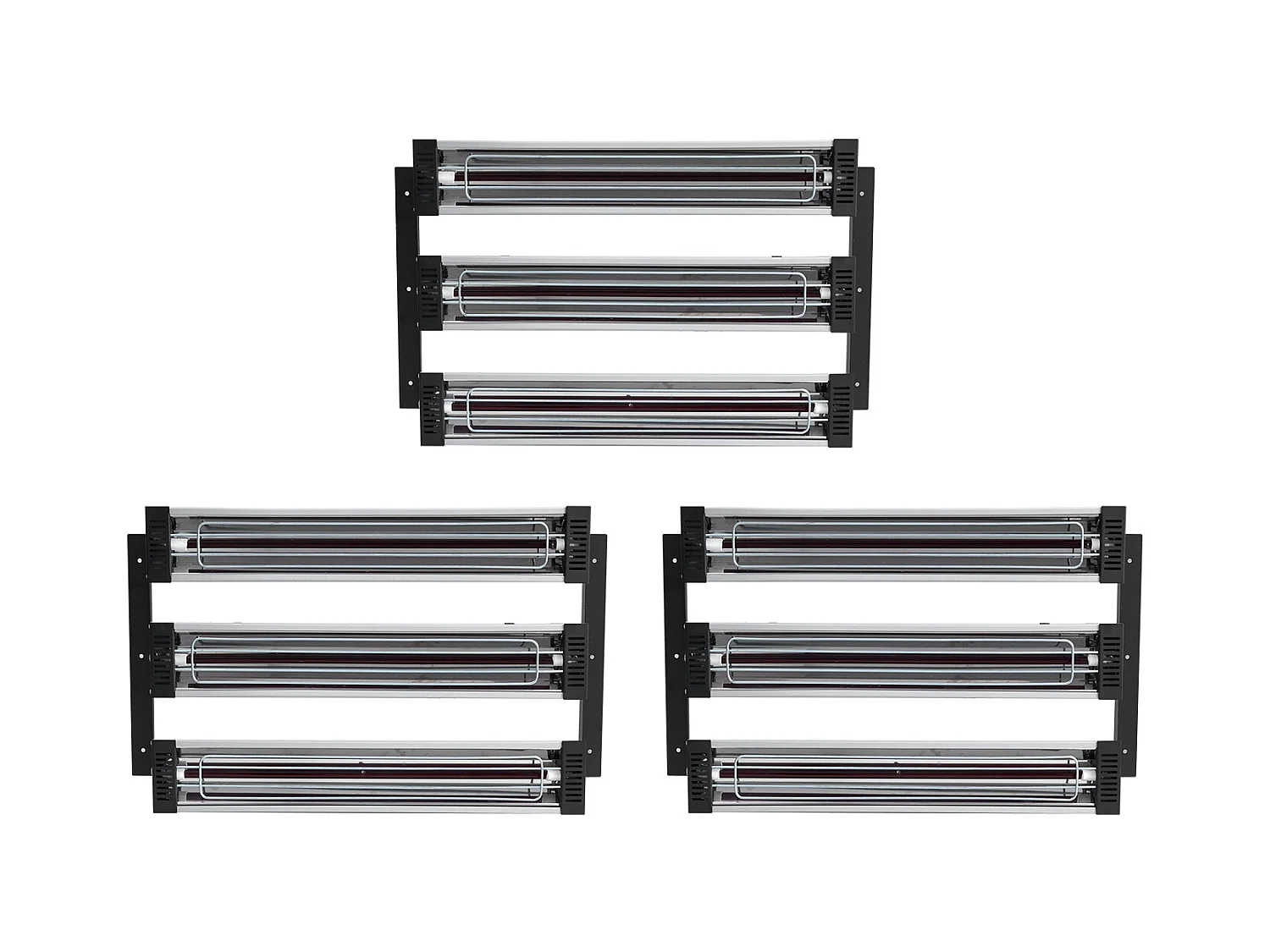 Lampe à Polymérisation SucceBuy 3x Radiateur de Séchage de Peinture Lampe Chauffante Infrarouge 3 kW