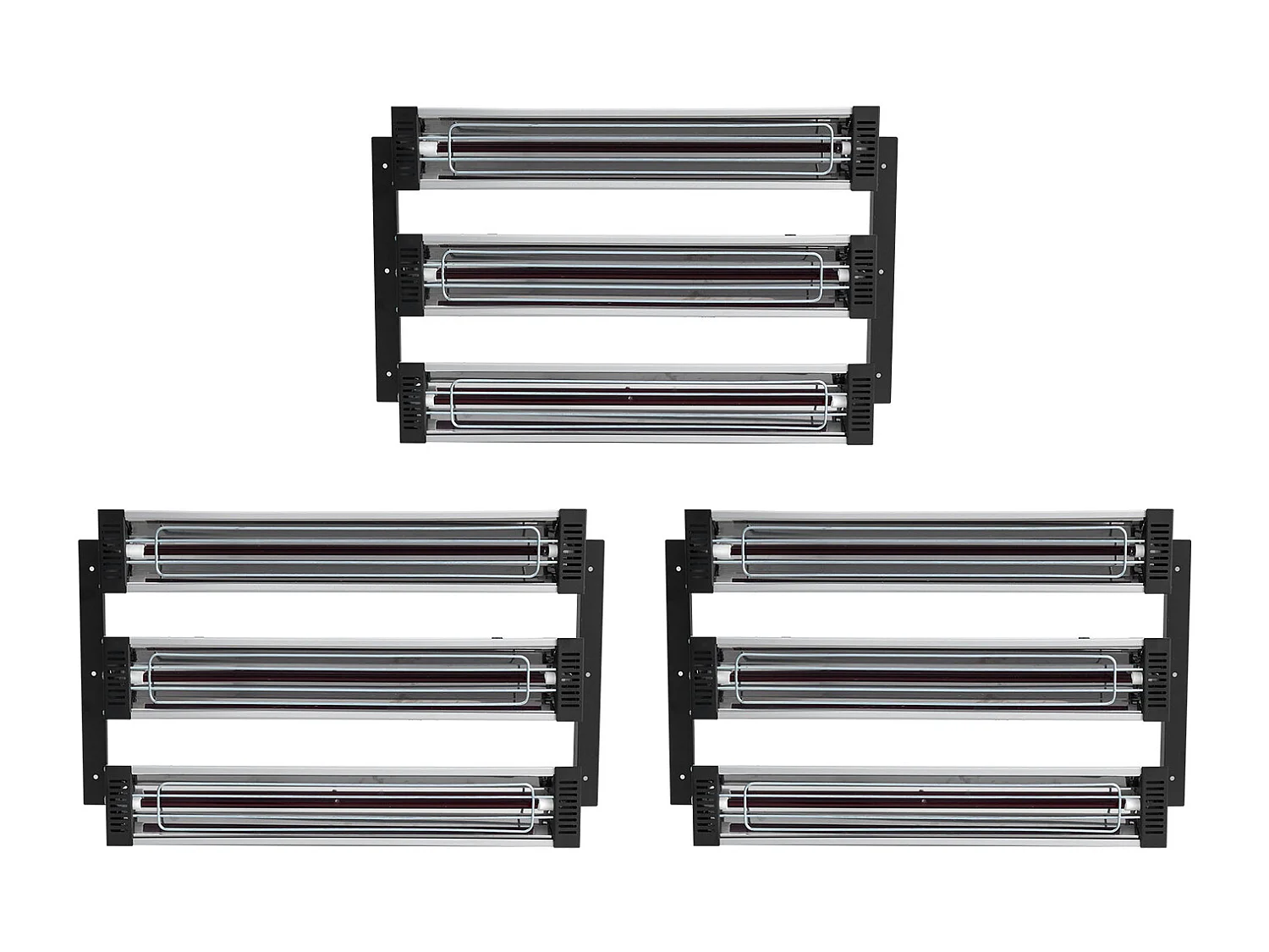 Lampe à Polymérisation SucceBuy 3x Radiateur de Séchage de Peinture Lampe Chauffante Infrarouge 3 kW