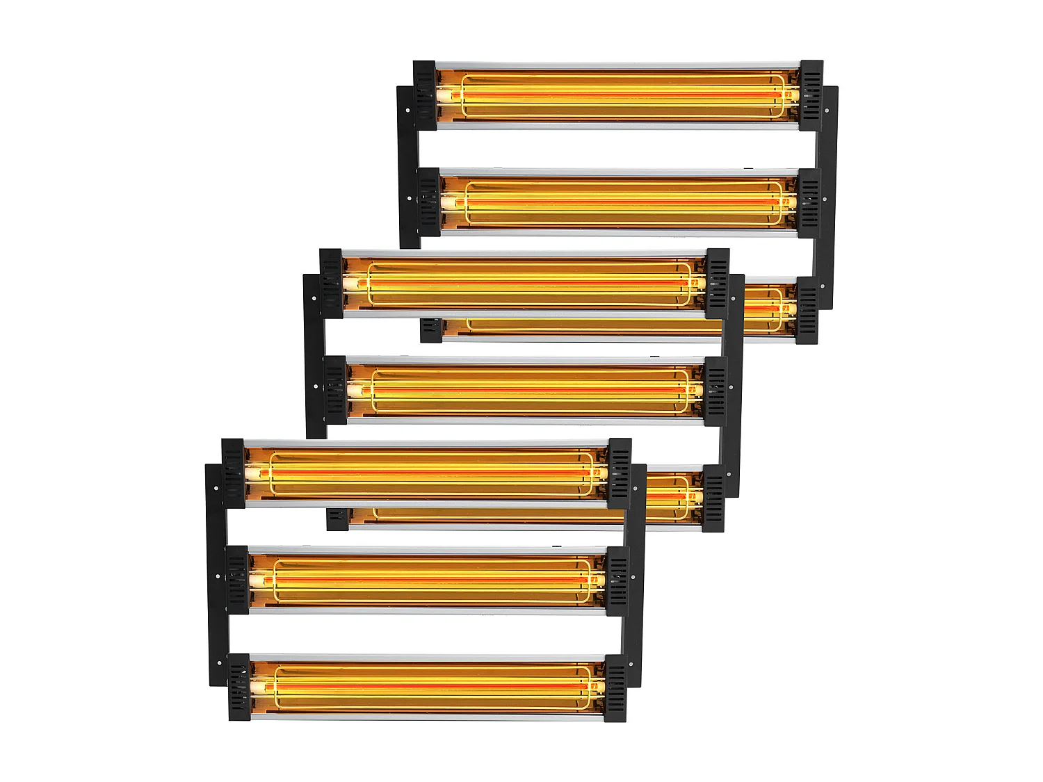 Lampe à Polymérisation SucceBuy 3x Radiateur de Séchage de Peinture Lampe Chauffante Infrarouge 3 kW