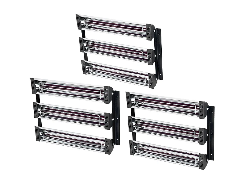 Lampe à Polymérisation SucceBuy 3x Radiateur de Séchage de Peinture Lampe Chauffante Infrarouge 3 kW