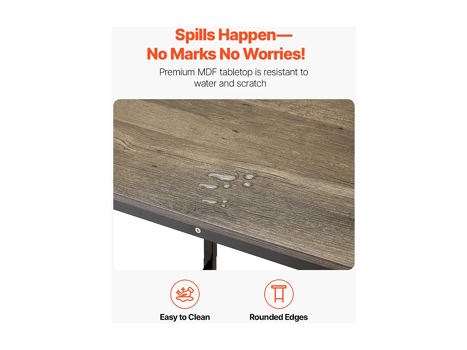 Table de Bar SucceBuy, 61 x 61 x 91,4 cm, Table de Pub Haute avec Cadre en Métal Robuste, Bureau Haut de Bar à Cocktails Étroit et Long, pour Cuisine, Salon