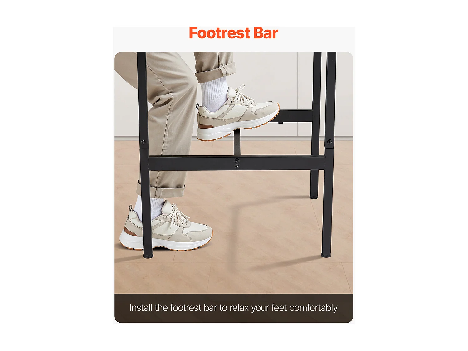 Table de Bar SucceBuy, 61 x 61 x 91,4 cm, Table de Pub Haute avec Cadre en Métal Robuste, Bureau Haut de Bar à Cocktails Étroit et Long, pour Cuisine, Salon