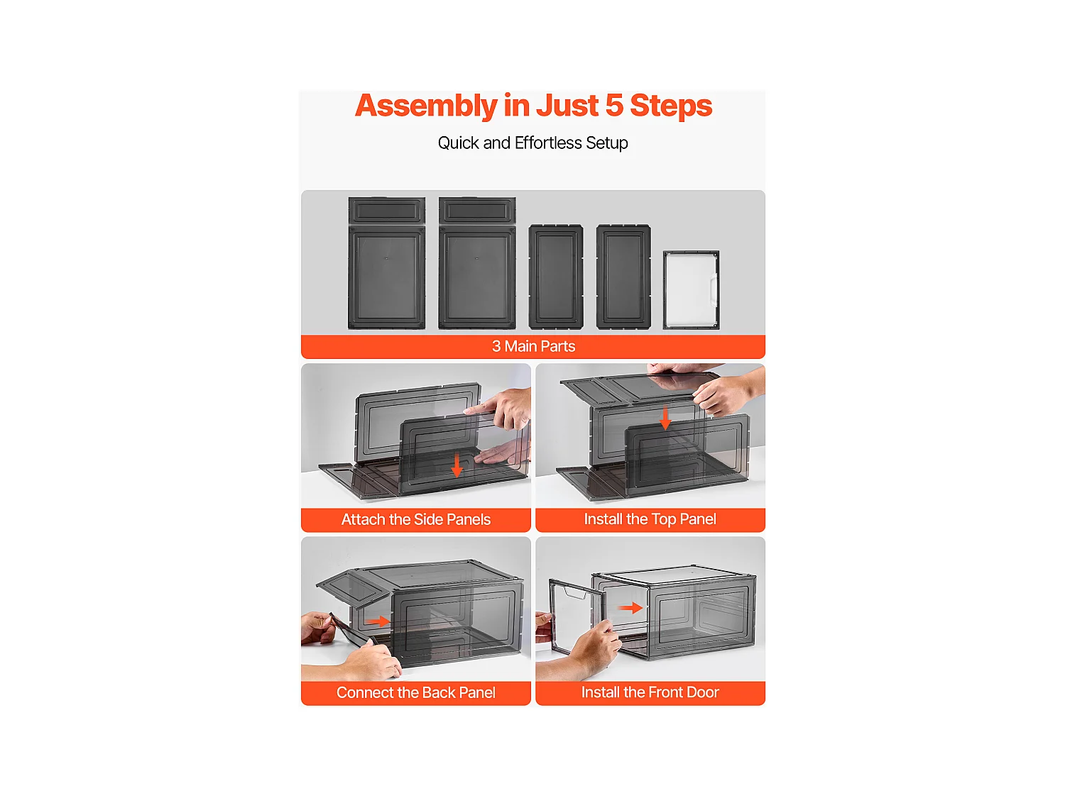 Boîtes à Chaussures Empilables SucceBuy, Lot de 9, Rangement Chaussures jusqu’à la Pointure US 13, en Plastique, pour Ranger Bottes, Noir Transparent