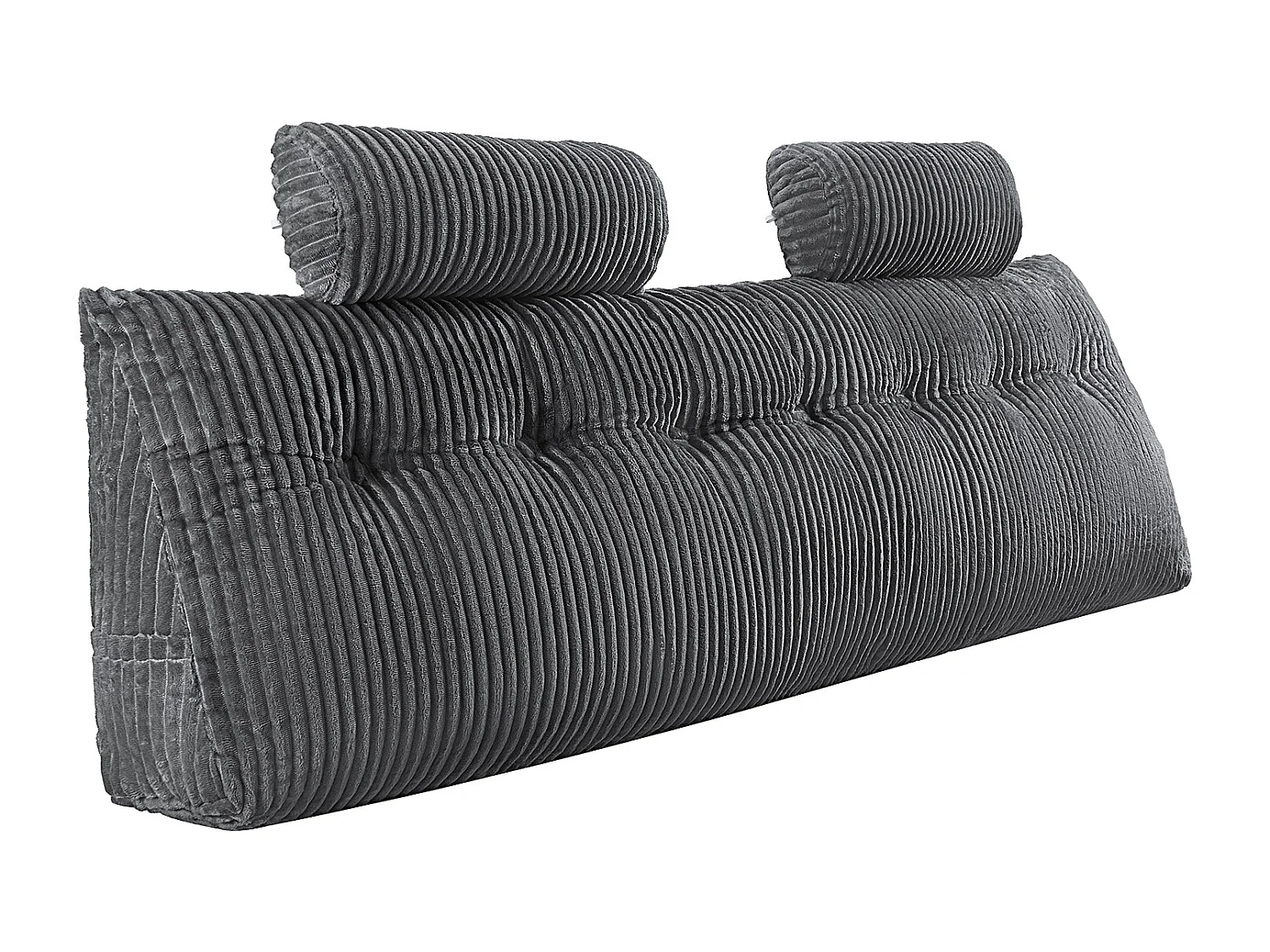 Coussin de Lecture SucceBuy, avec 2 Poches Latérales et 2 Appuis-tête, Oreiller en Flanelle Lavable, Soutien Dorsal pour Lire, se Reposer, Gris