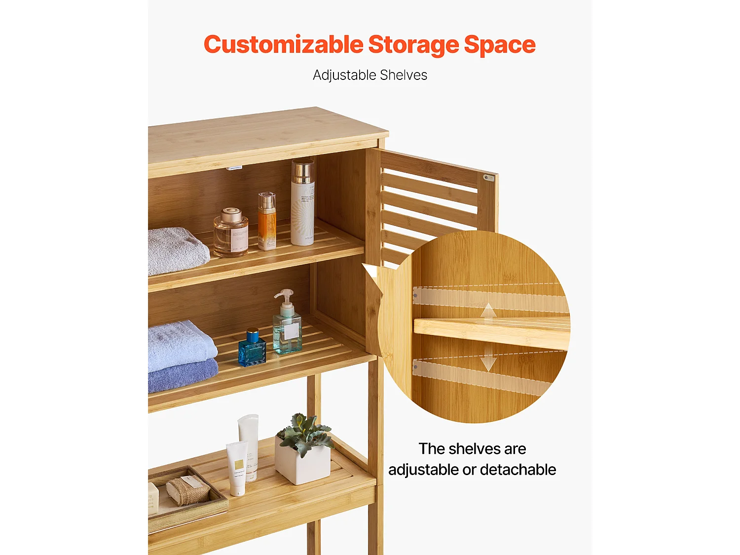 Meuble de Rangement WC SucceBuy, Rangement au Dessus des Toilettes ou Machine à Laver, Armoire de Salle de Bain Gain de Place, Naturel