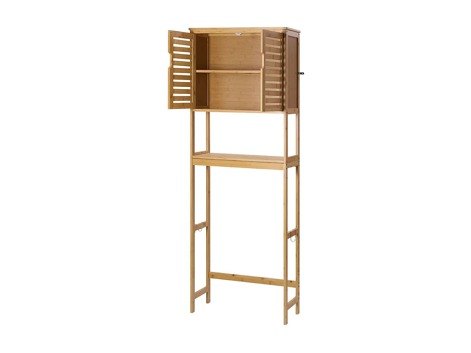 Meuble de Rangement WC SucceBuy, Rangement au Dessus des Toilettes ou Machine à Laver, Armoire de Salle de Bain Gain de Place, Naturel