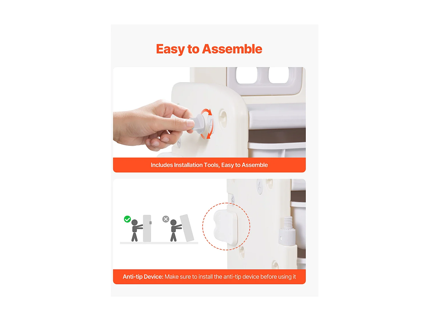 Móvel para Arrumação de Brinquedos Infantis SucceBuy, com Estante e Prancheta, com 4 Níveis e 10 Caixas de Plástico Removíveis, para Creches