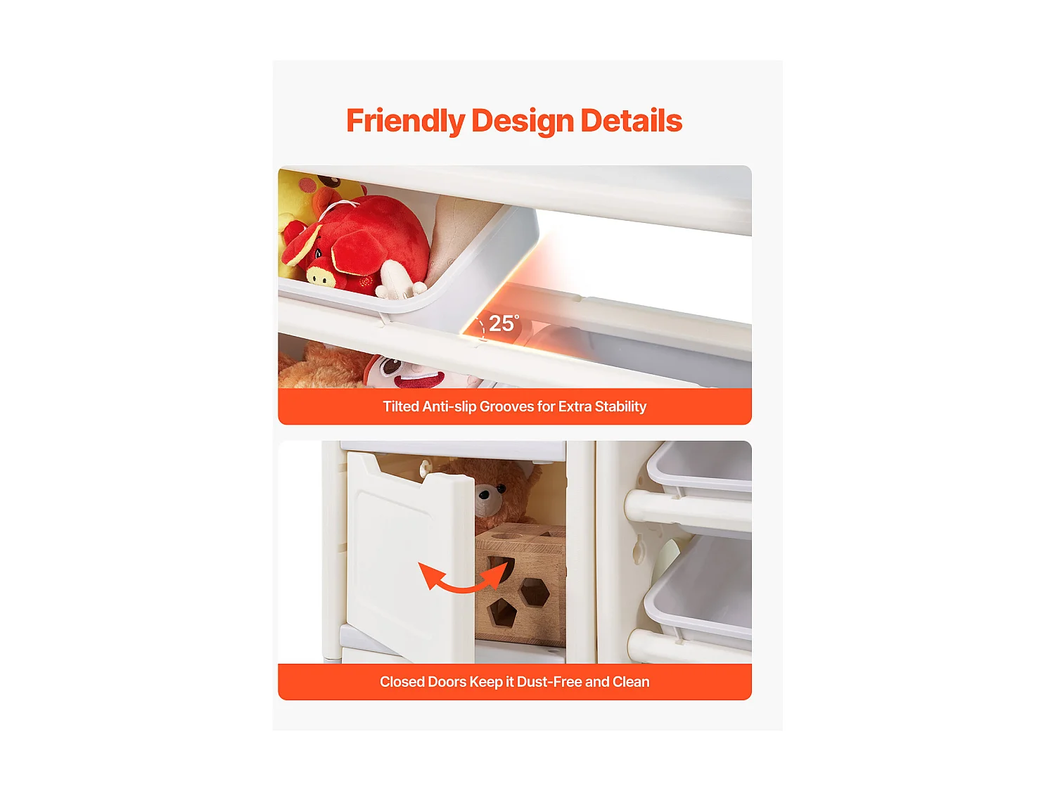 Móvel para Arrumação de Brinquedos Infantis SucceBuy, com Estante e Prancheta, com 4 Níveis e 10 Caixas de Plástico Removíveis, para Creches