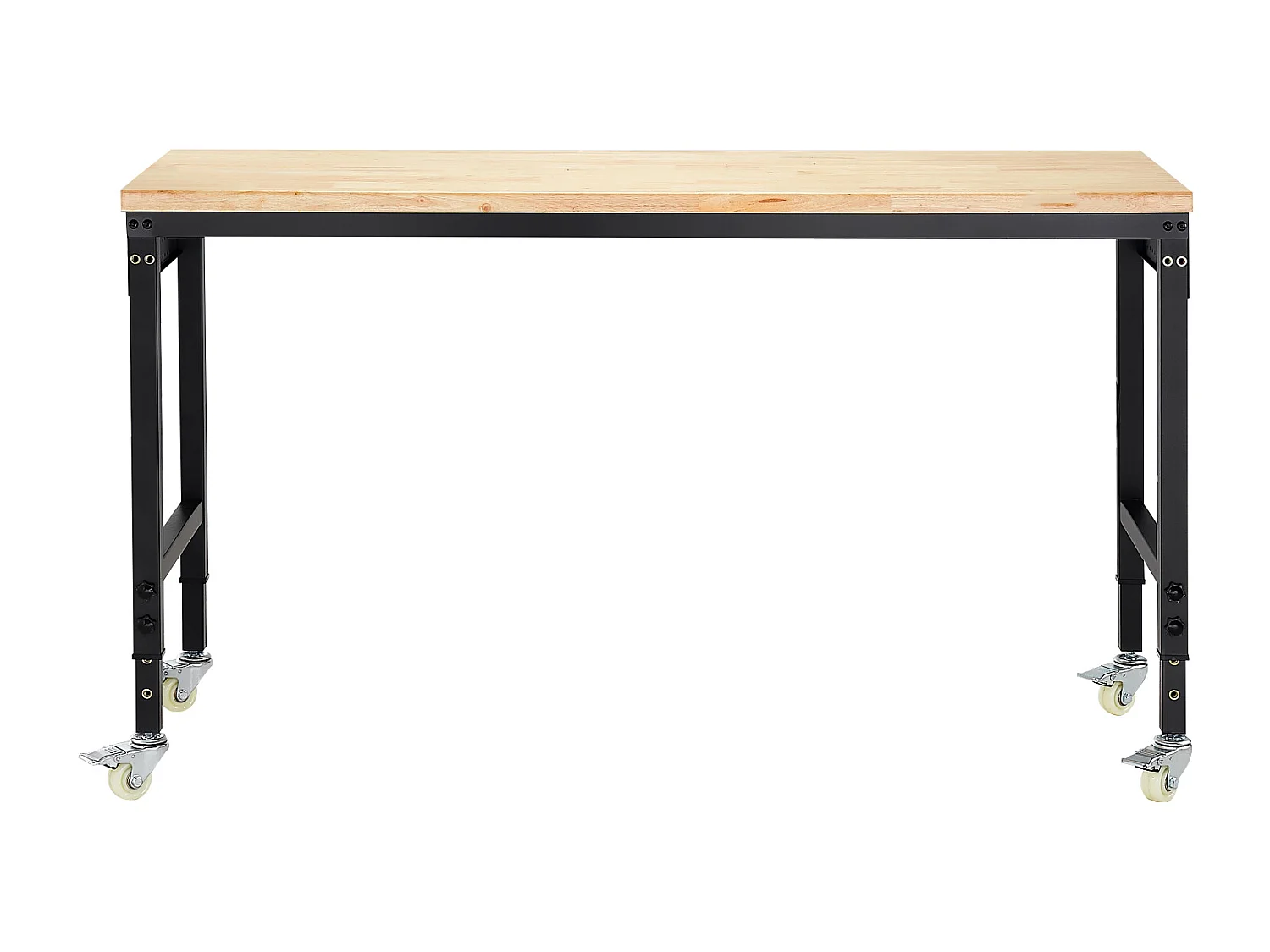 Établi Atelier Garage SucceBuy, 152,4 cm, Table de Travail sur Roulettes à Hauteur Réglable, Capacité de Charge 907,2 kg, en Chêne pour Bureau, Maison