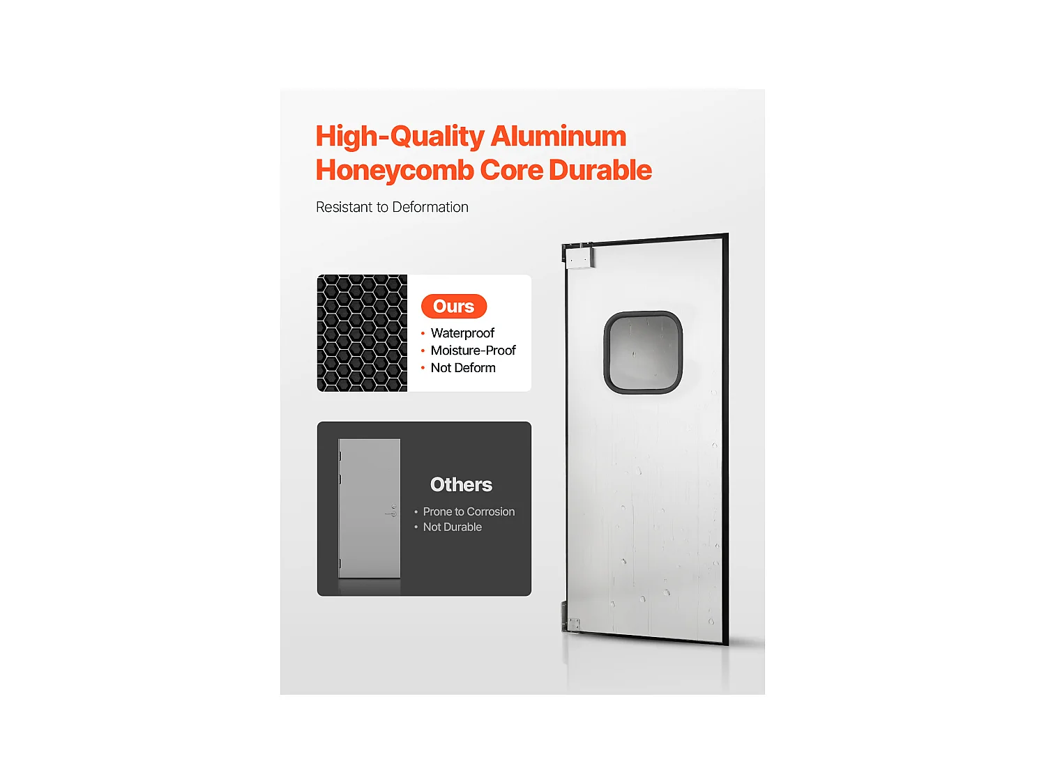 Porte Battante SucceBuy en Acier Inoxydable, à Panneau Simple pour Ouverture de Porte 91x213 cm, Facile à Installer, Fonctionnement Fluide et Silencieux