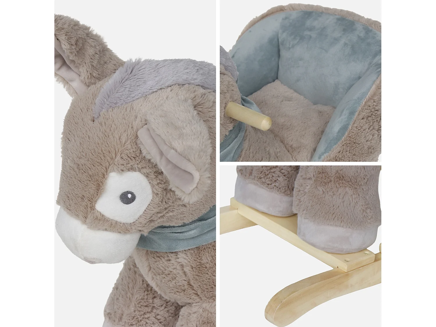 Burro balancín para niños blanco