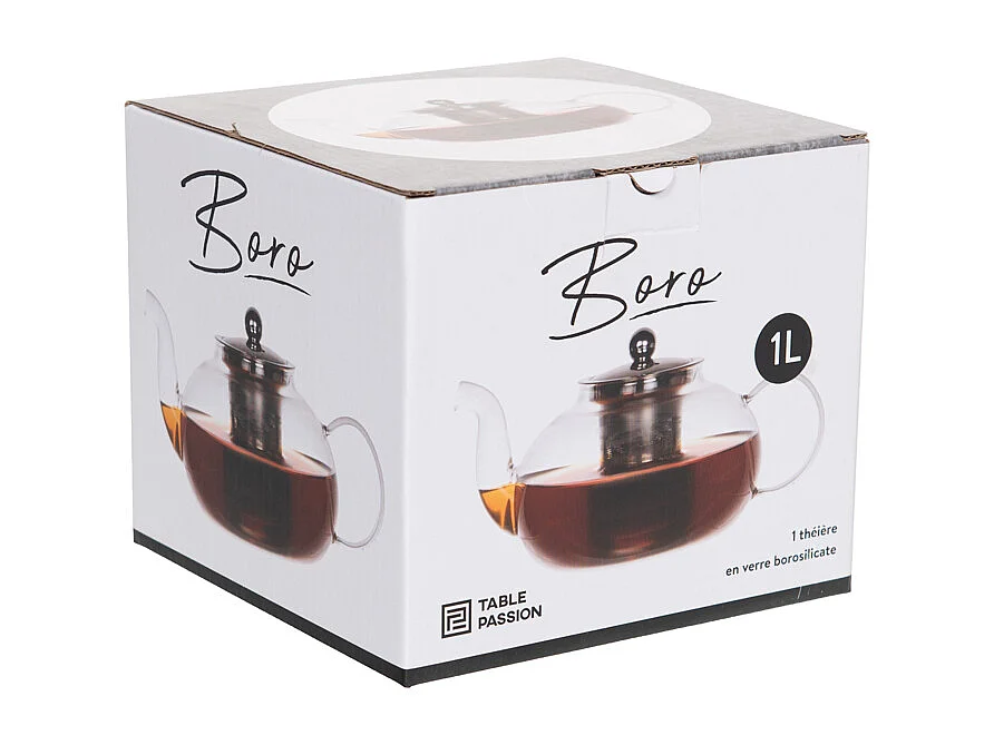 Théière Boro en borosilicate 1 L