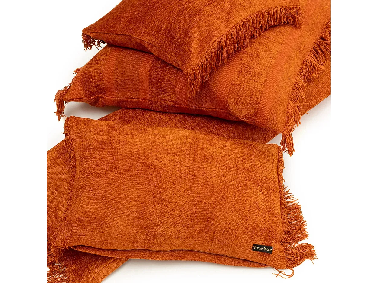 La Housse De Coussin Oh My Gee - Velours Rouille - 35x100