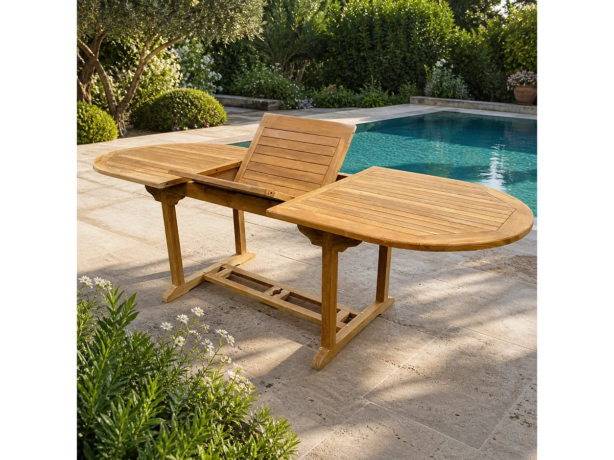 Table ovale + 10 chaises KAJANG