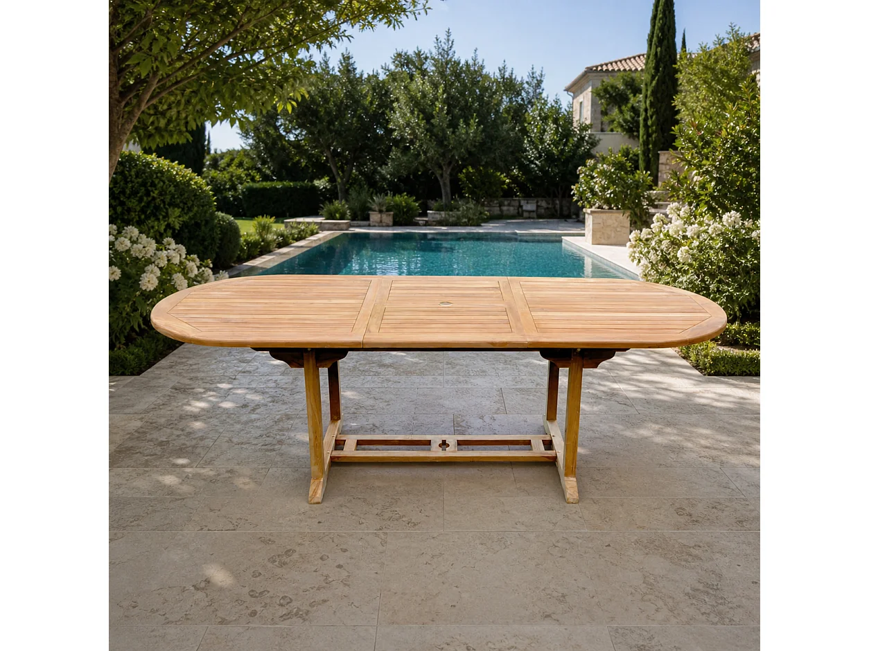 Table ovale + 10 chaises KAJANG