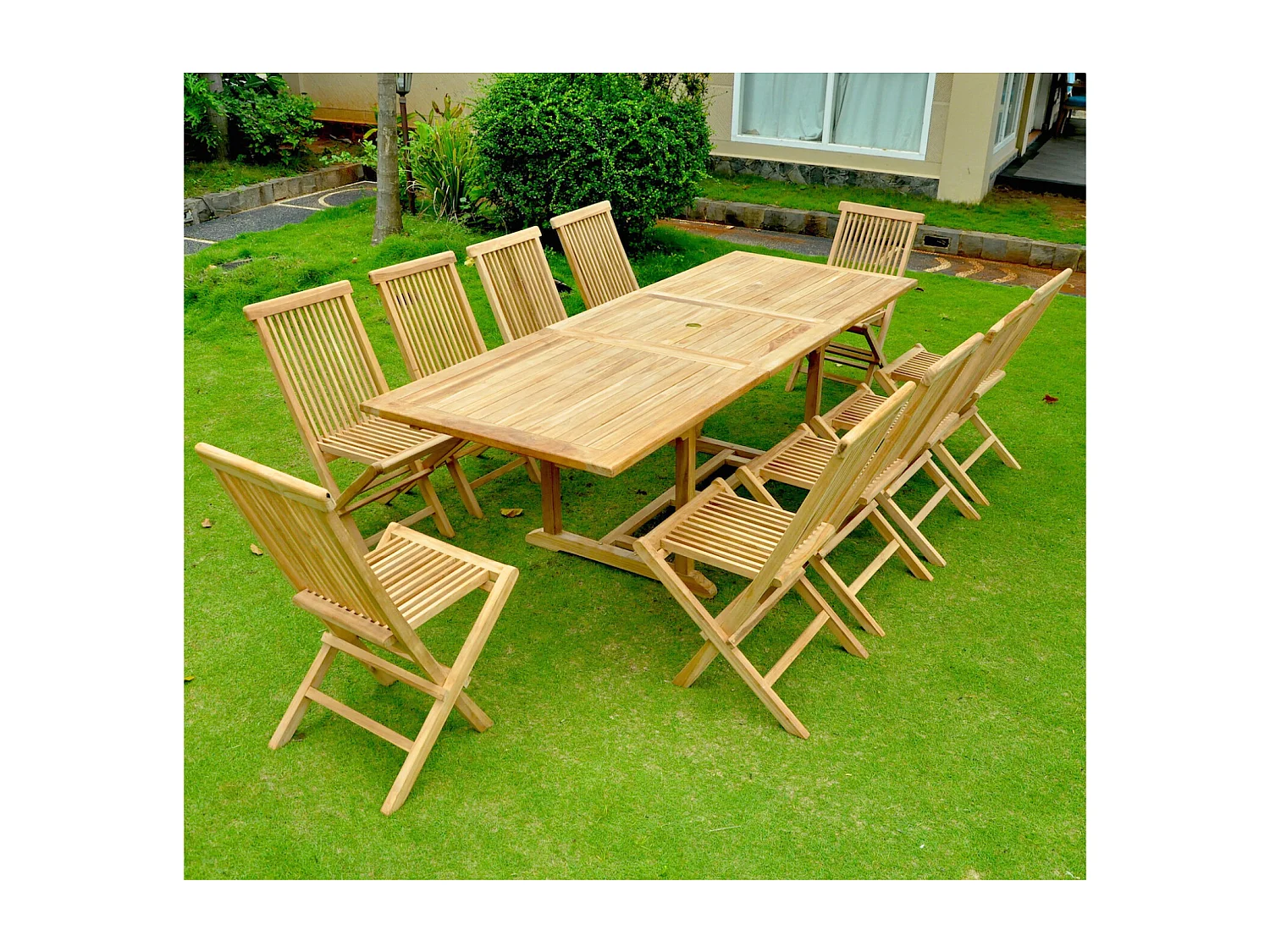 Table rectangulaire + 10 chaises KAJANG