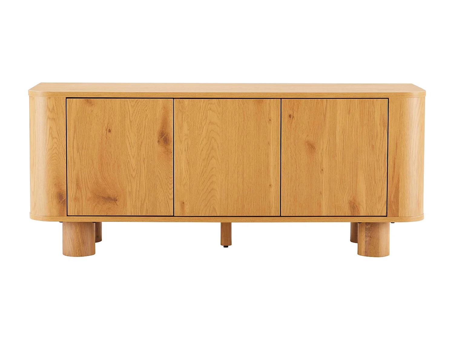 Meuble TV scandinave 3 portes L120 cm bois clair