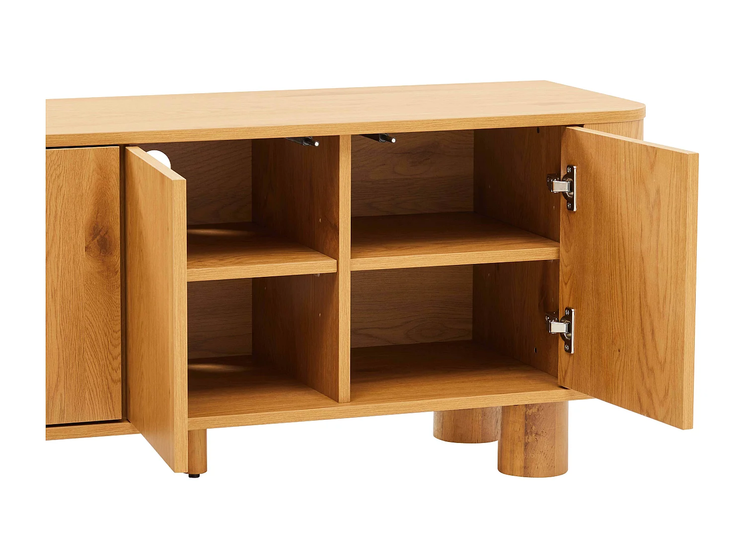 Meuble TV scandinave 3 portes L120 cm bois clair