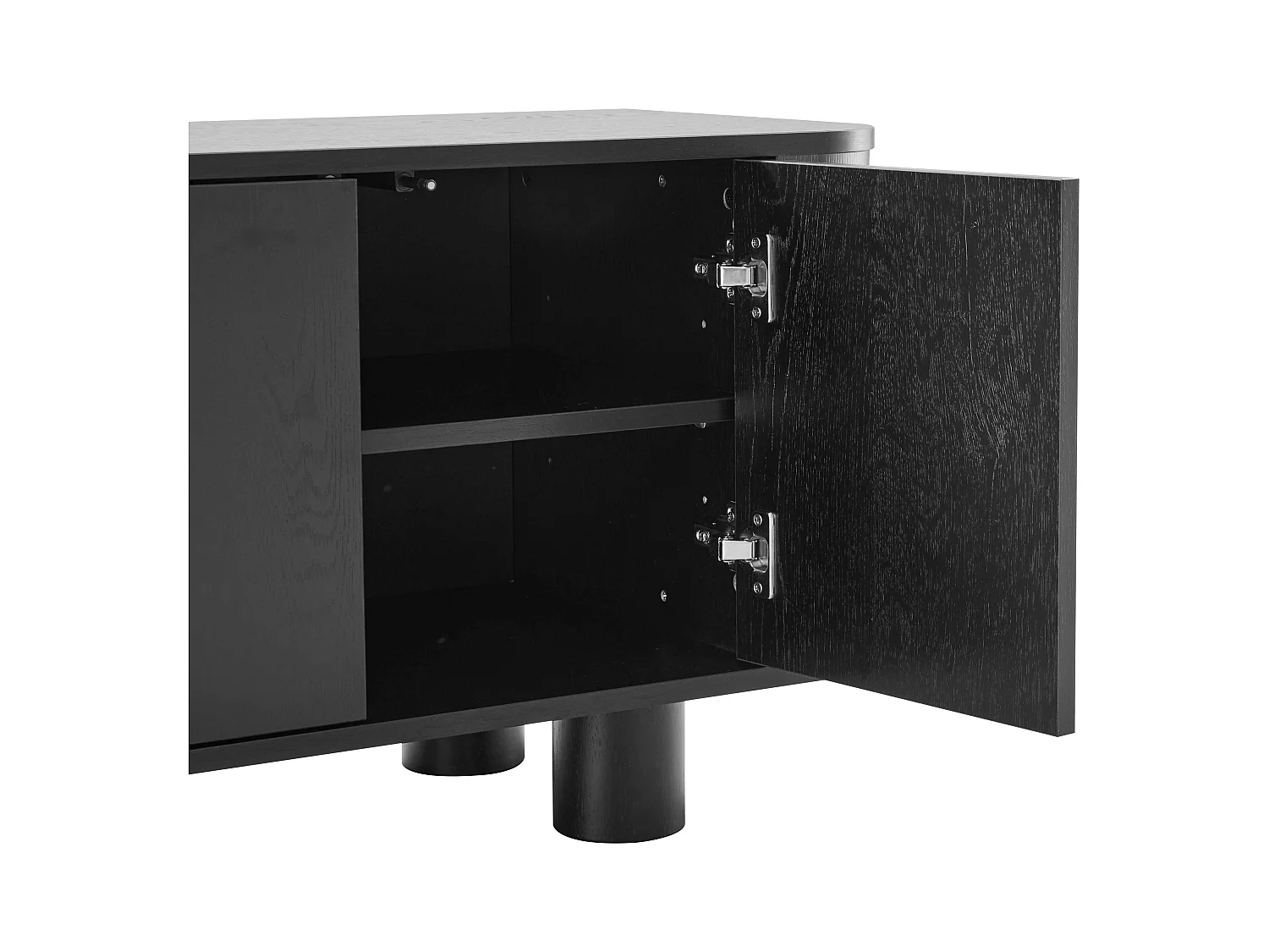 Meuble TV scandinave 3 portes L120 cm bois noir