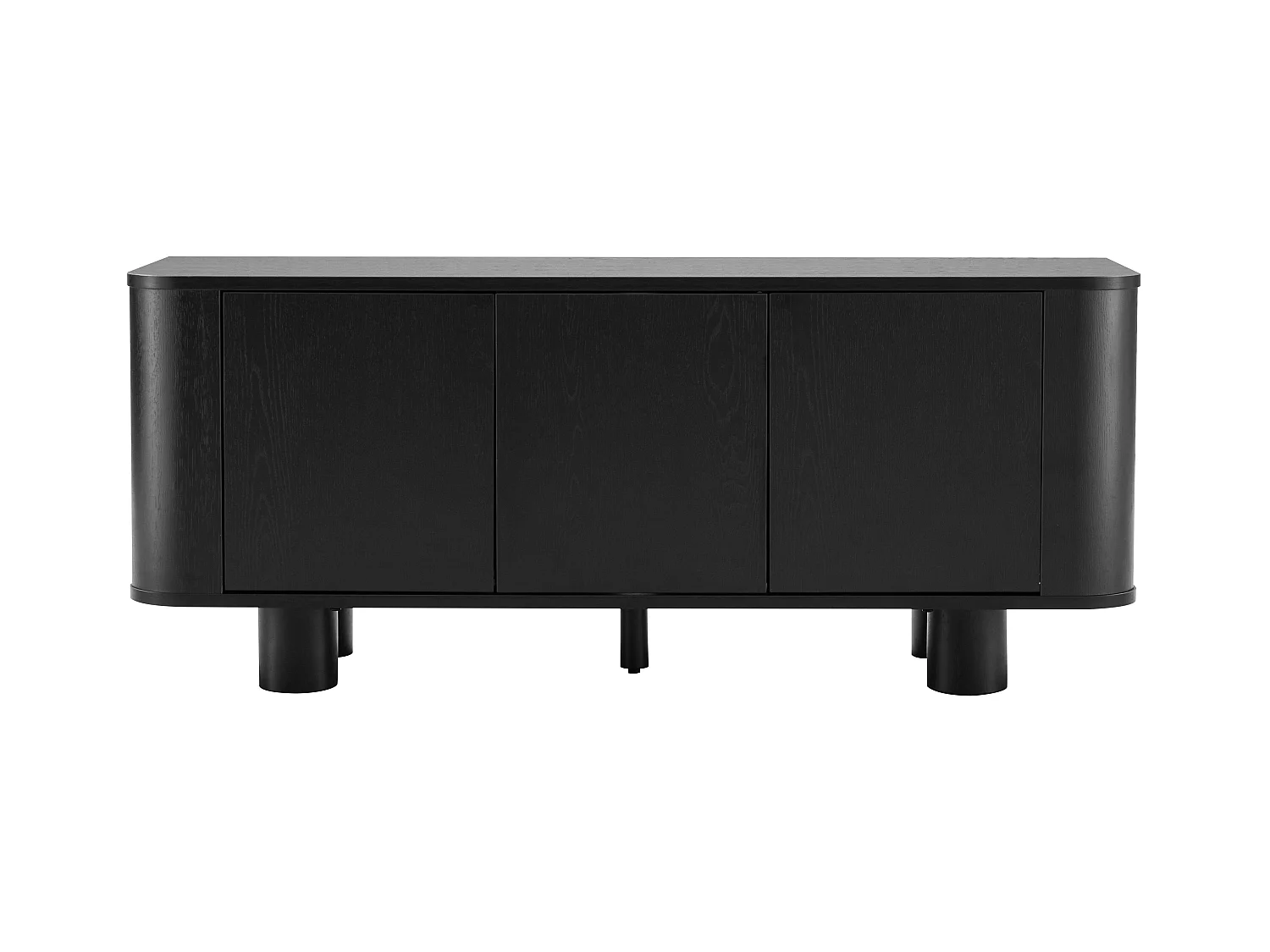 Meuble TV scandinave 3 portes L120 cm bois noir