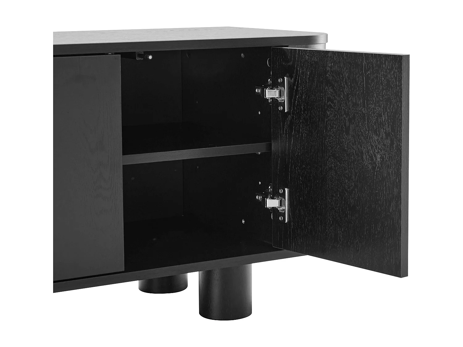 Scandinavische tv-kast met 3 deuren L120 cm zwart hout