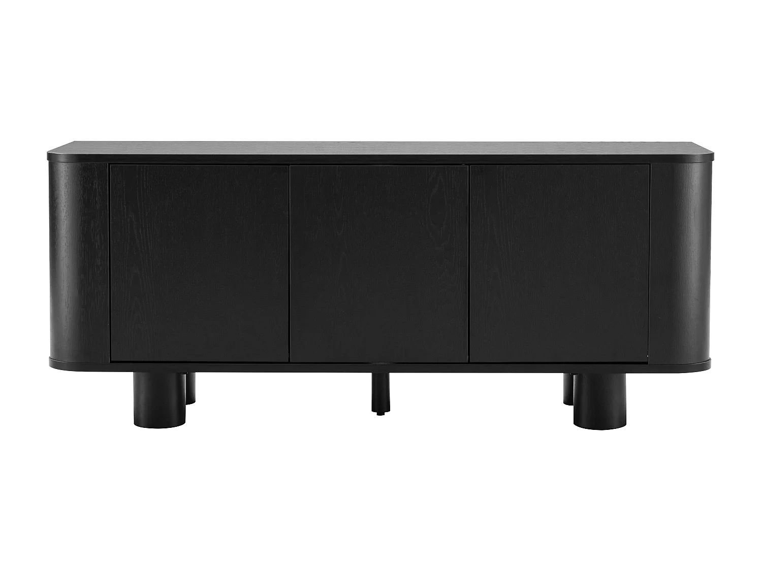 Scandinavische tv-kast met 3 deuren L120 cm zwart hout